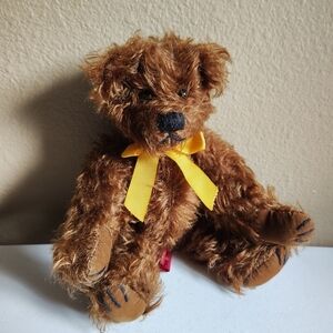 Mary Meyer 1995 Dark Brown Mohair 10" Teddy Bear Poseable Jointed Vintage Plush